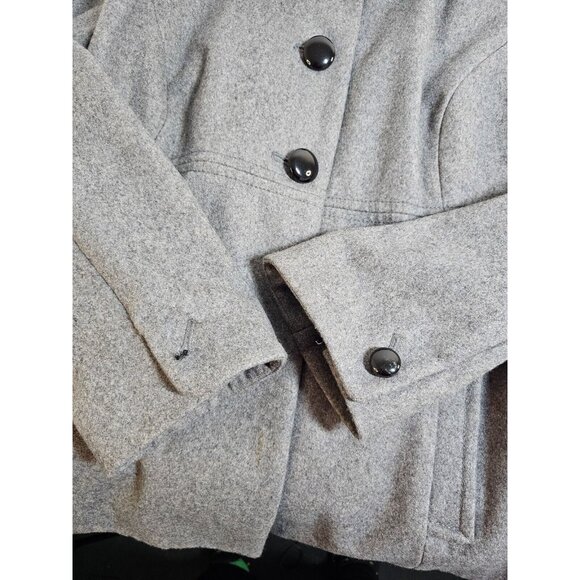 Old Navy Womens Size 2X Gray Pea Coat Wool Blend Winter Jacket Buttons Plus - Picture 3 of 9